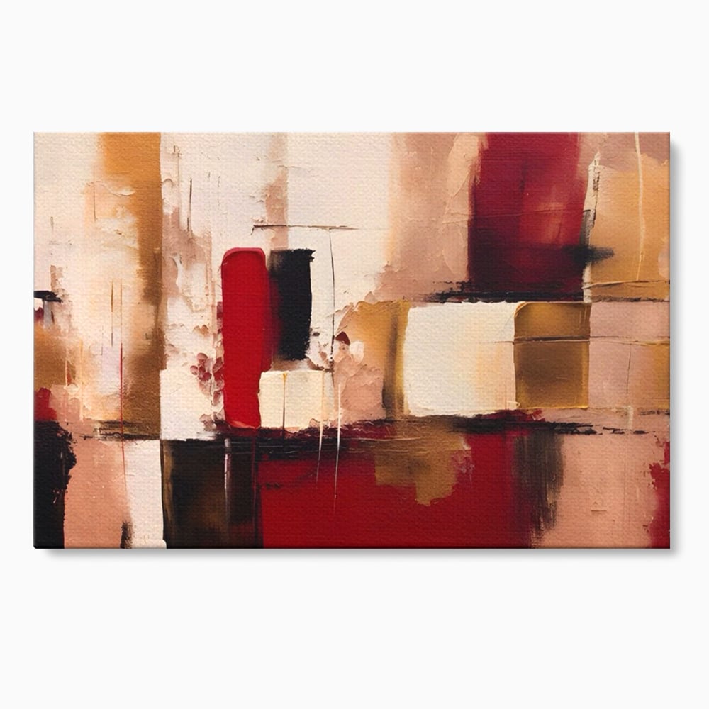 Tablou Canvas Premium LuxCanva® A1587, Red Squares , Room, Orizontal, Patrate, Decorativ, Abstract, Living, Culori Vibrante