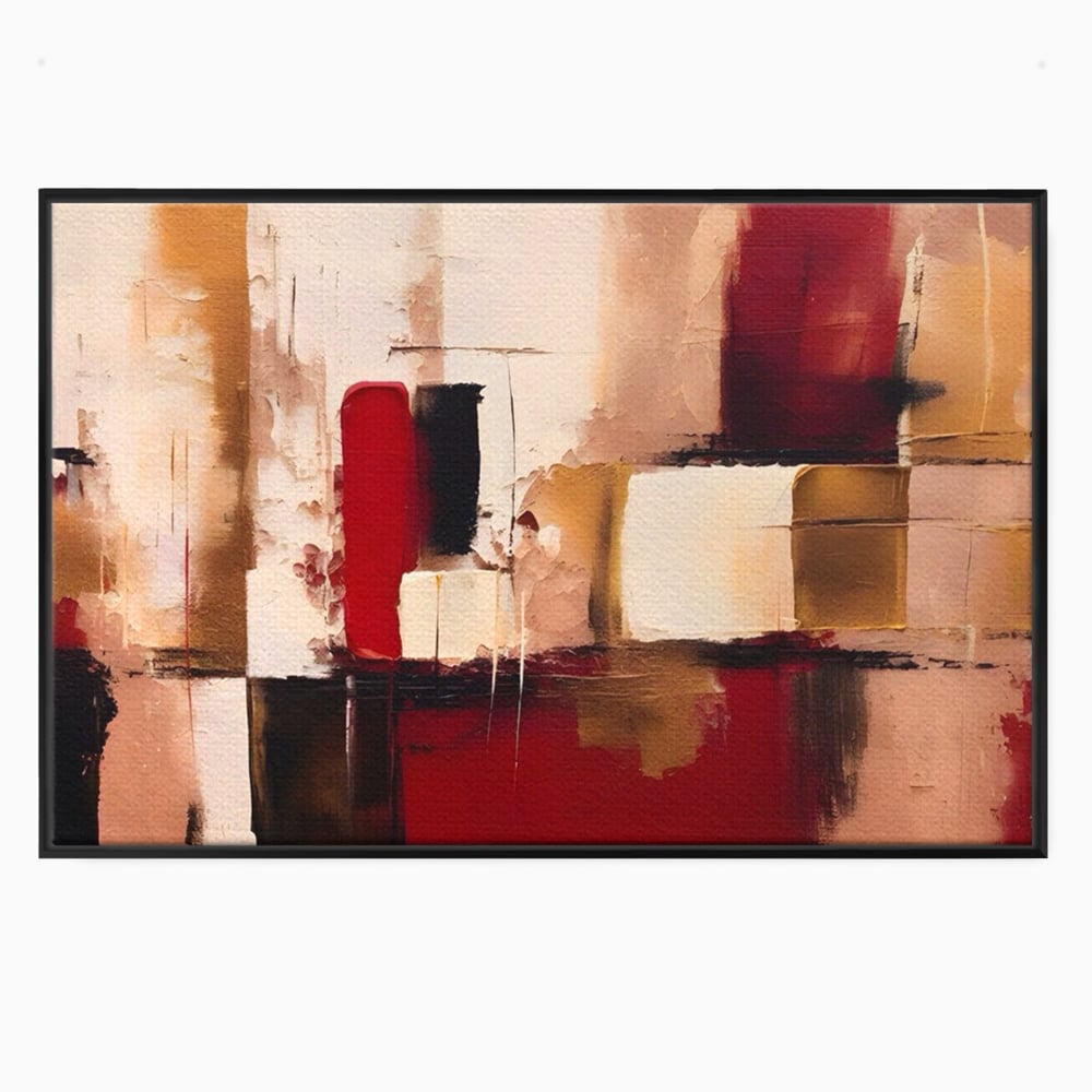 Tablou Canvas Premium LuxCanva® A1587, Red Squares , Room, Orizontal, Patrate, Decorativ, Abstract, Living, Culori Vibrante