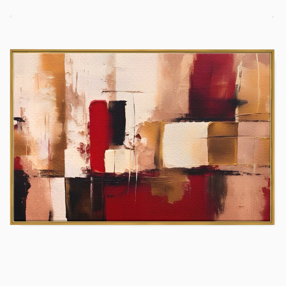 Tablou Canvas Premium LuxCanva® A1587, Red Squares , Room, Orizontal, Patrate, Decorativ, Abstract, Living, Culori Vibrante