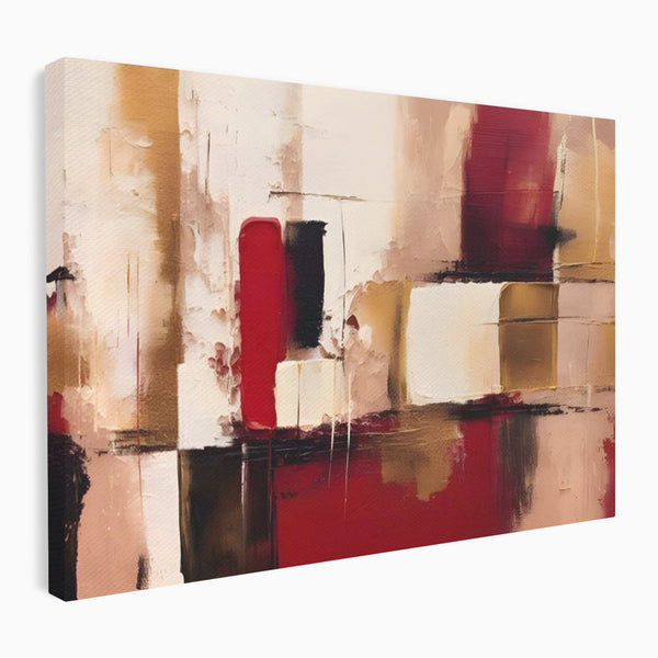 Tablou Canvas Premium LuxCanva® A1587, Red Squares , Room, Orizontal, Patrate, Decorativ, Abstract, Living, Culori Vibrante