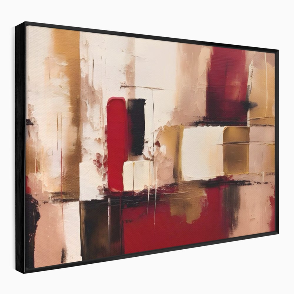 Tablou Canvas Premium LuxCanva® A1587, Red Squares , Room, Orizontal, Patrate, Decorativ, Abstract, Living, Culori Vibrante