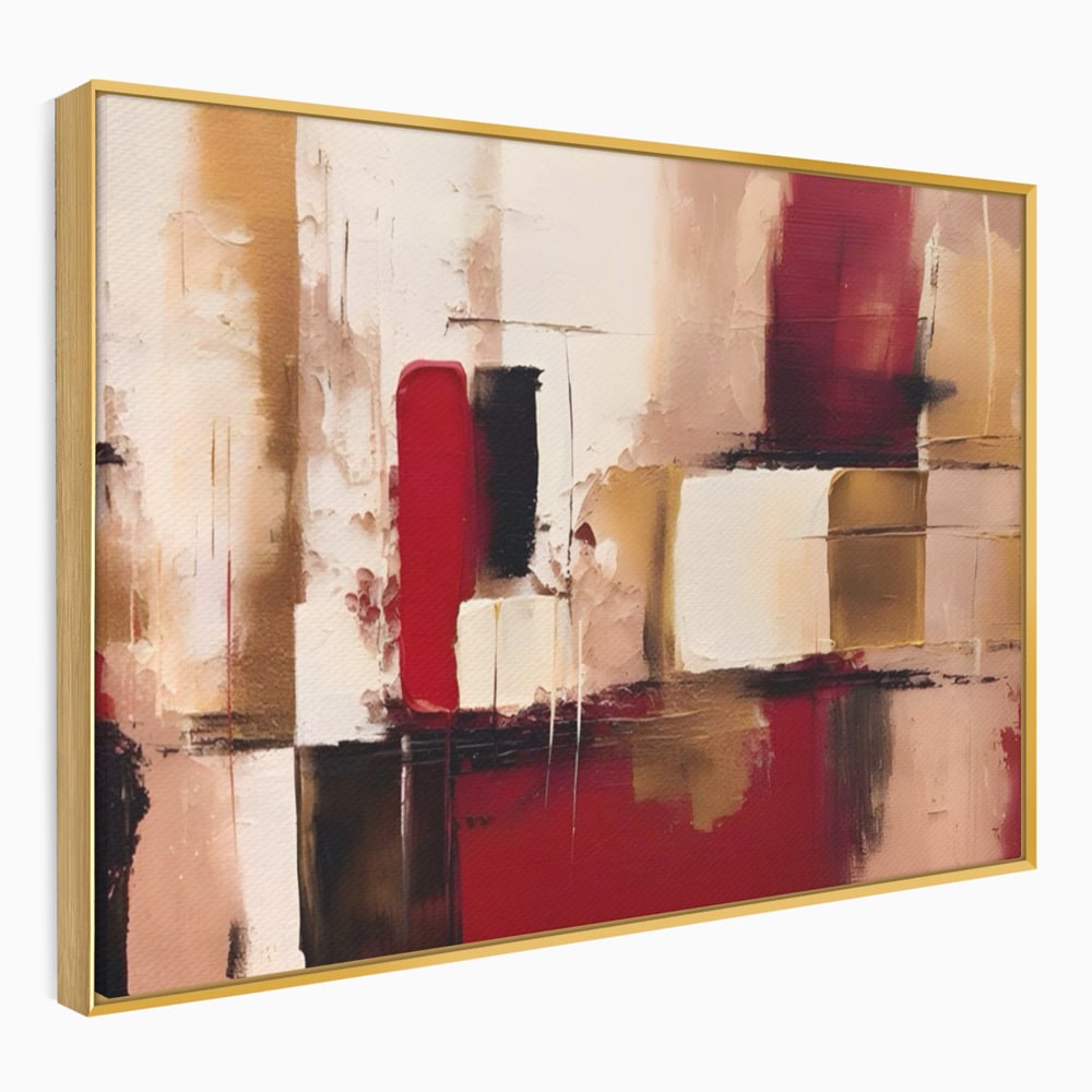 Tablou Canvas Premium LuxCanva® A1587, Red Squares , Room, Orizontal, Patrate, Decorativ, Abstract, Living, Culori Vibrante