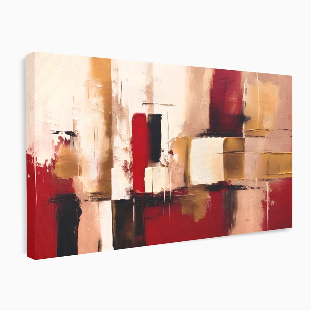 Tablou Canvas Premium LuxCanva® A1587, Red Squares , Room, Orizontal, Patrate, Decorativ, Abstract, Living, Culori Vibrante