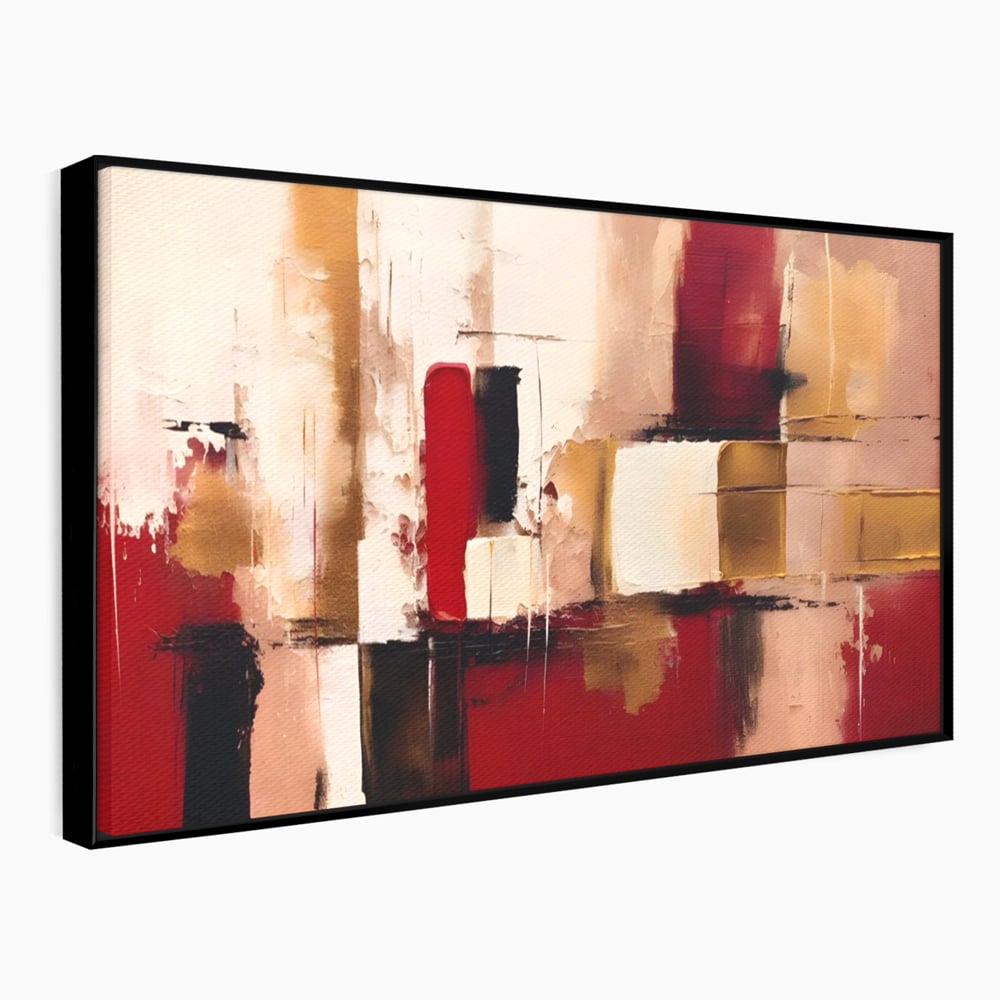 Tablou Canvas Premium LuxCanva® A1587, Red Squares , Room, Orizontal, Patrate, Decorativ, Abstract, Living, Culori Vibrante