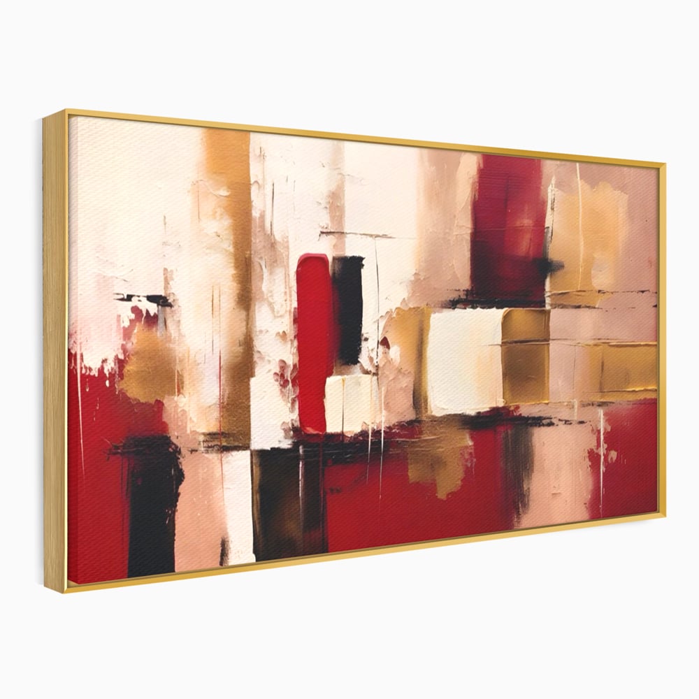 Tablou Canvas Premium LuxCanva® A1587, Red Squares , Room, Orizontal, Patrate, Decorativ, Abstract, Living, Culori Vibrante