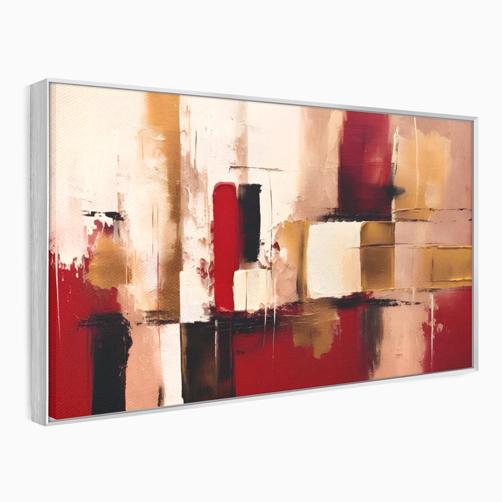Tablou Canvas Premium LuxCanva® A1587, Red Squares , Room, Orizontal, Patrate, Decorativ, Abstract, Living, Culori Vibrante
