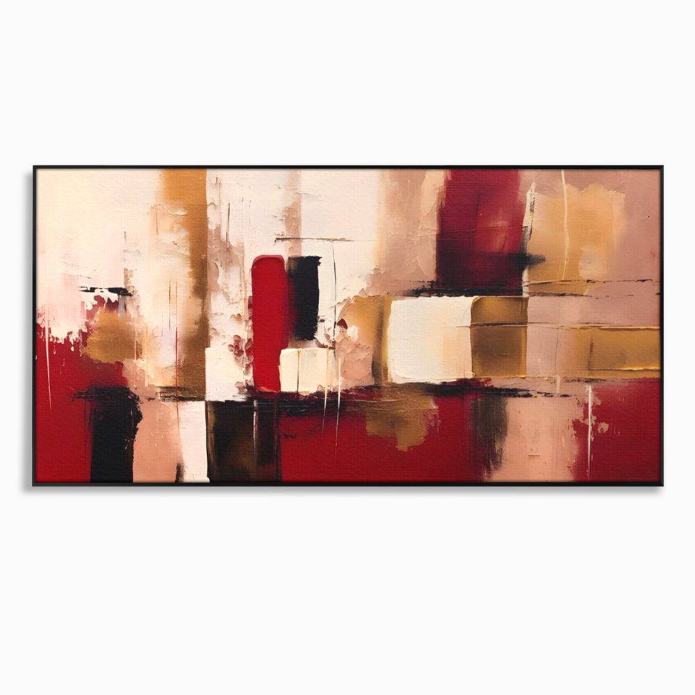 Tablou Canvas Premium LuxCanva® A1587, Red Squares , Room, Orizontal, Patrate, Decorativ, Abstract, Living, Culori Vibrante
