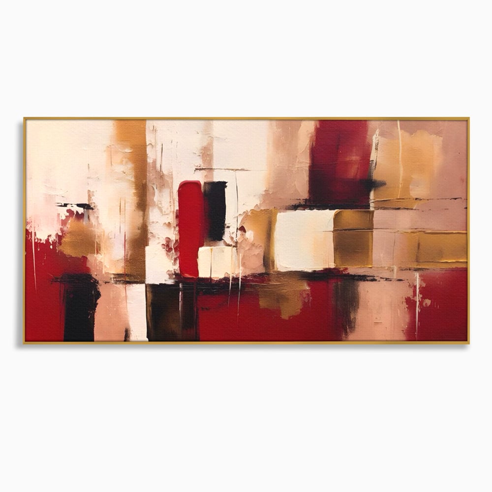 Tablou Canvas Premium LuxCanva® A1587, Red Squares , Room, Orizontal, Patrate, Decorativ, Abstract, Living, Culori Vibrante