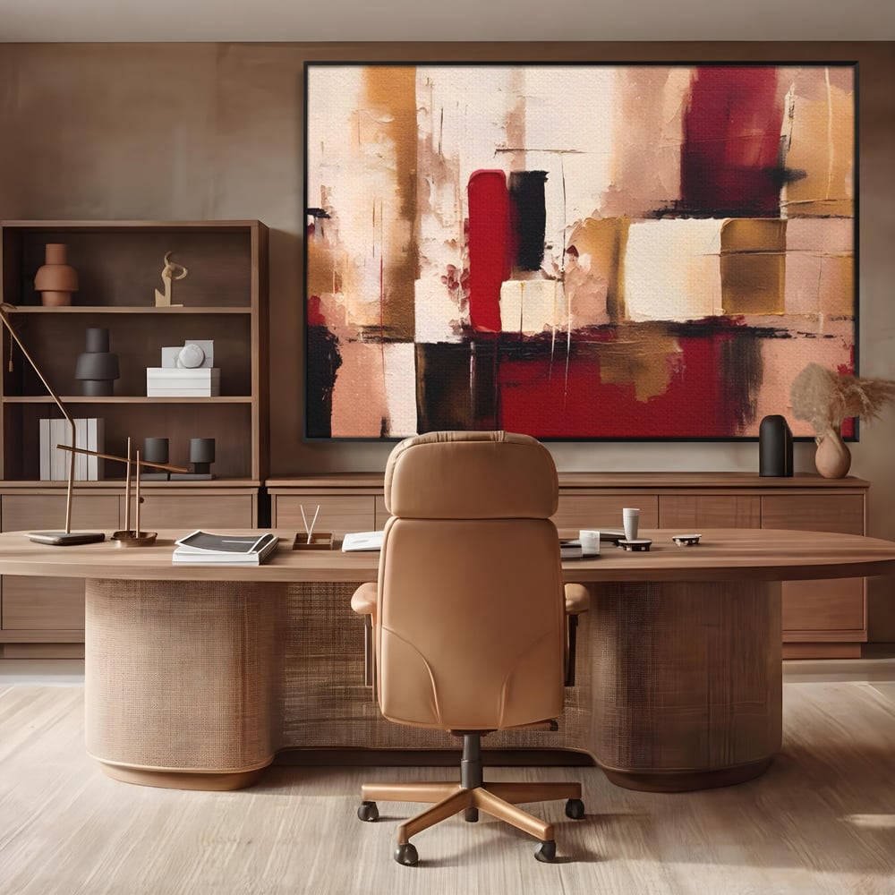 Tablou Canvas Premium LuxCanva® A1587, Red Squares , Room, Orizontal, Patrate, Decorativ, Abstract, Living, Culori Vibrante