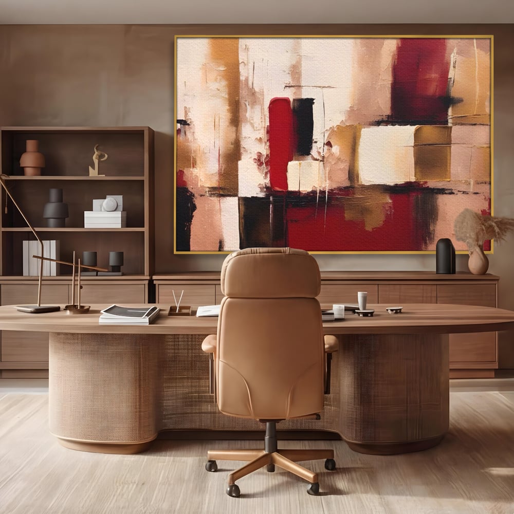 Tablou Canvas Premium LuxCanva® A1587, Red Squares , Room, Orizontal, Patrate, Decorativ, Abstract, Living, Culori Vibrante