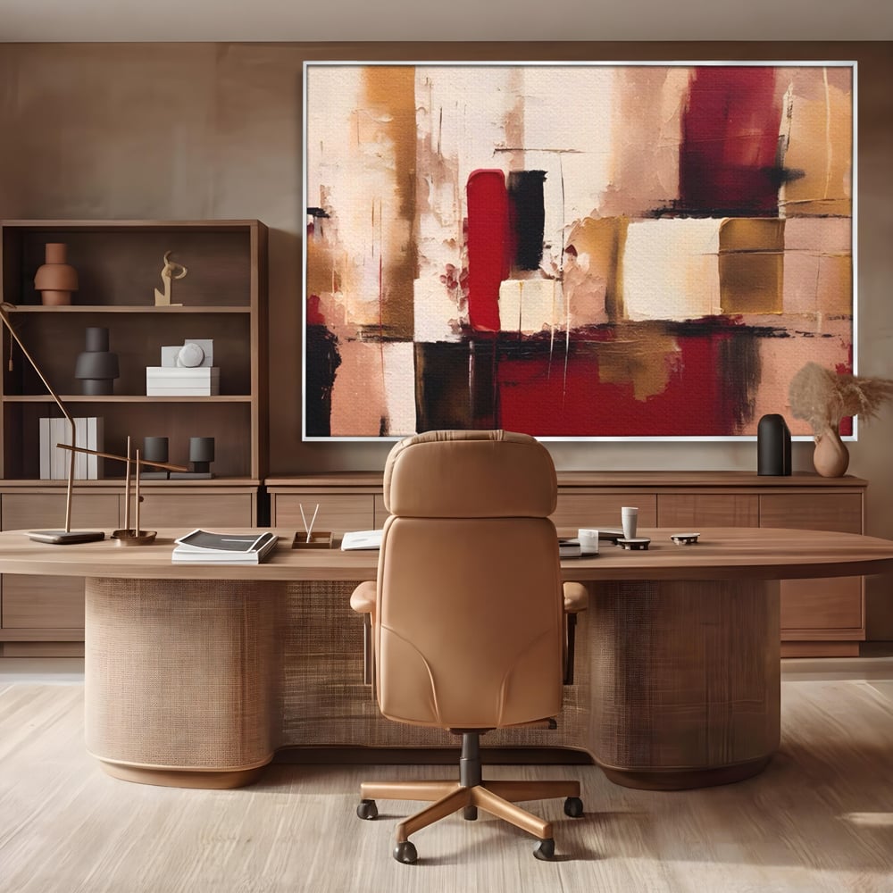 Tablou Canvas Premium LuxCanva® A1587, Red Squares , Room, Orizontal, Patrate, Decorativ, Abstract, Living, Culori Vibrante