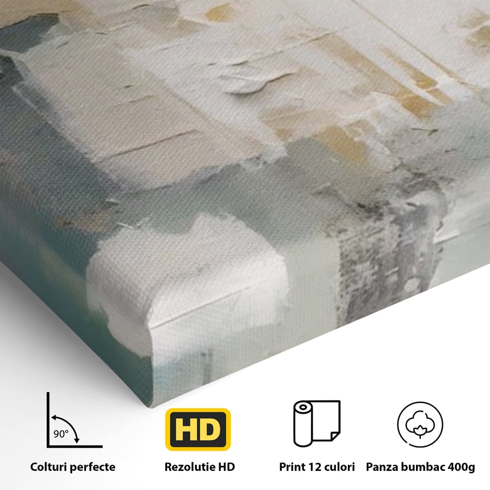 Tablou Canvas Premium LuxCanva® A1588, Color White , Room, Orizontal, Decorativ, Abstract, Living, Culori Vibrante