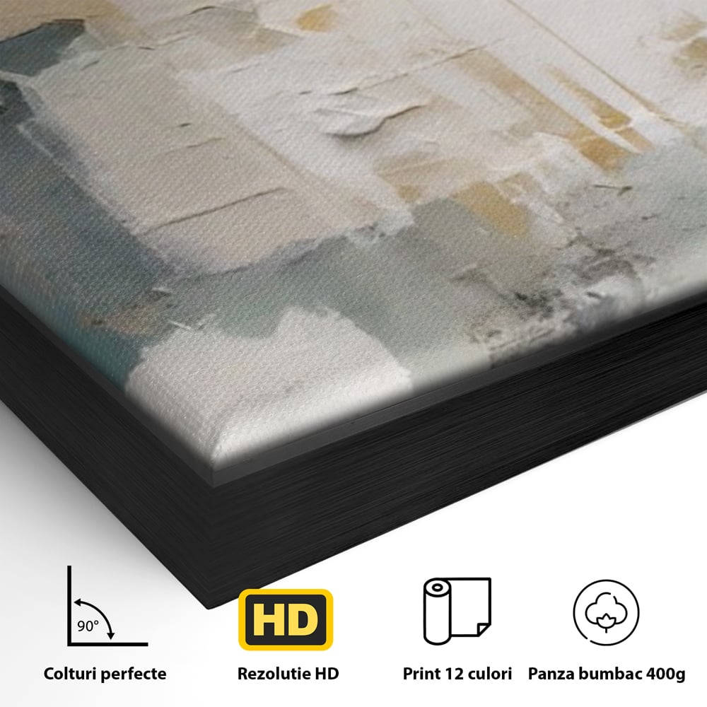 Tablou Canvas Premium LuxCanva® A1588, Color White , Room, Orizontal, Decorativ, Abstract, Living, Culori Vibrante