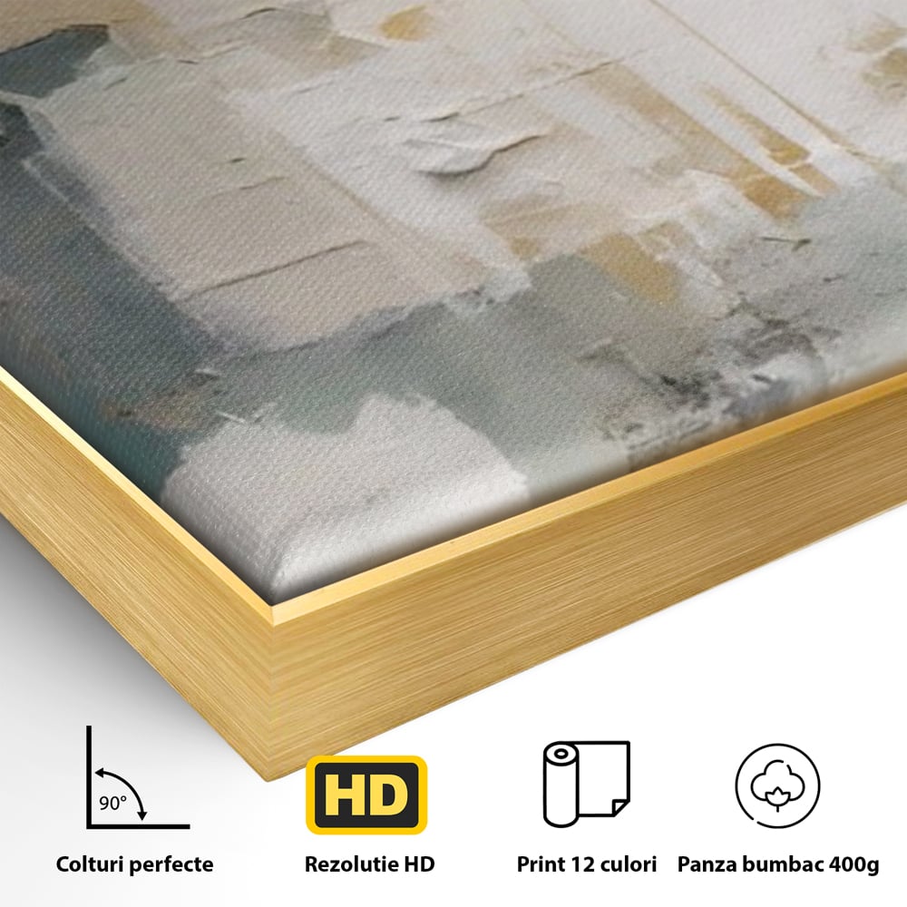 Tablou Canvas Premium LuxCanva® A1588, Color White , Room, Orizontal, Decorativ, Abstract, Living, Culori Vibrante