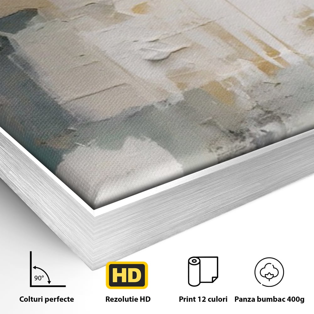 Tablou Canvas Premium LuxCanva® A1588, Color White , Room, Orizontal, Decorativ, Abstract, Living, Culori Vibrante