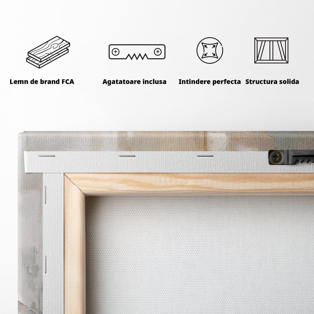 Tablou Canvas Premium LuxCanva® A1588, Color White , Room, Orizontal, Decorativ, Abstract, Living, Culori Vibrante