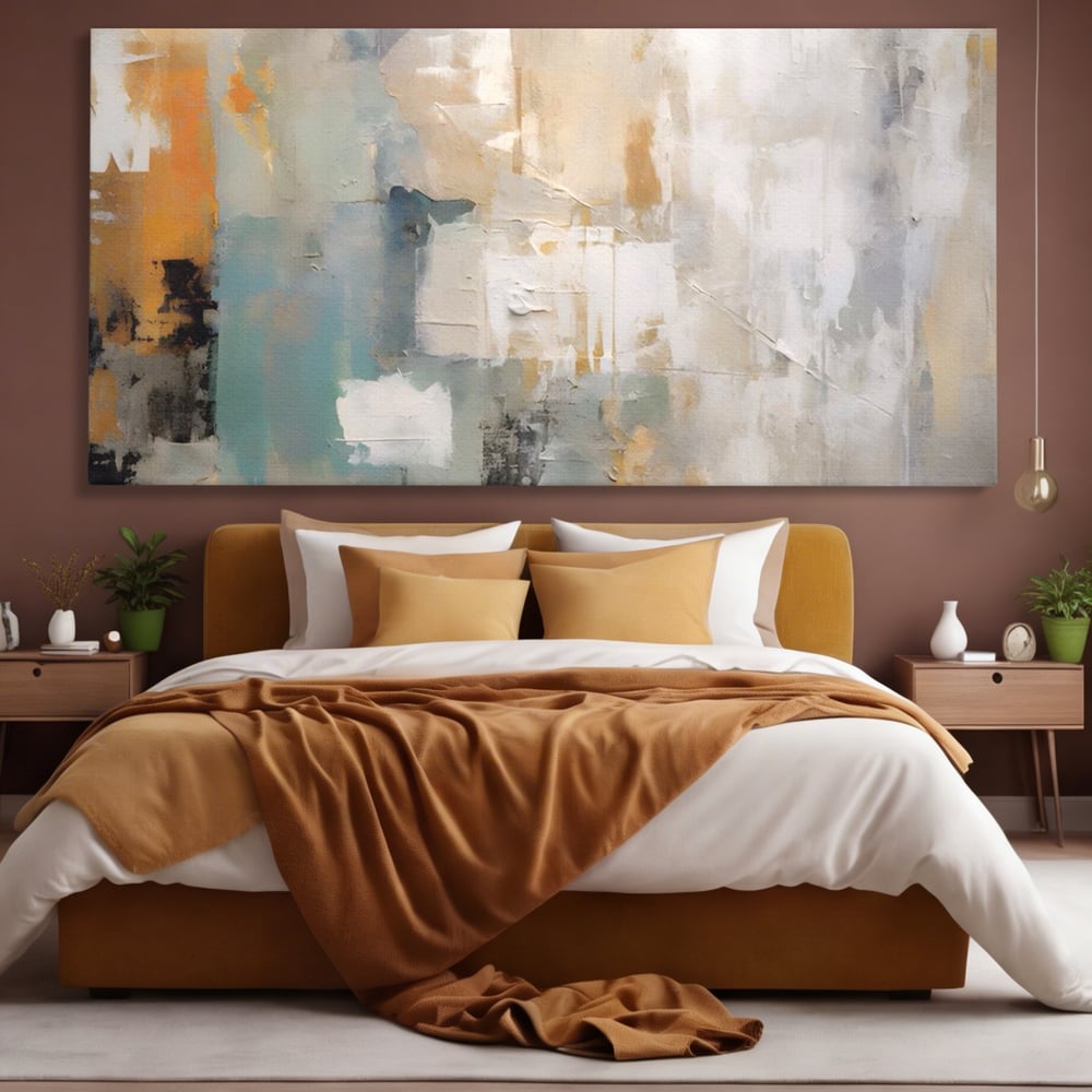 Tablou Canvas Premium LuxCanva® A1588, Color White , Room, Orizontal, Decorativ, Abstract, Living, Culori Vibrante