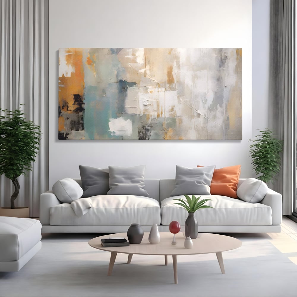 Tablou Canvas Premium LuxCanva® A1588, Color White , Room, Orizontal, Decorativ, Abstract, Living, Culori Vibrante
