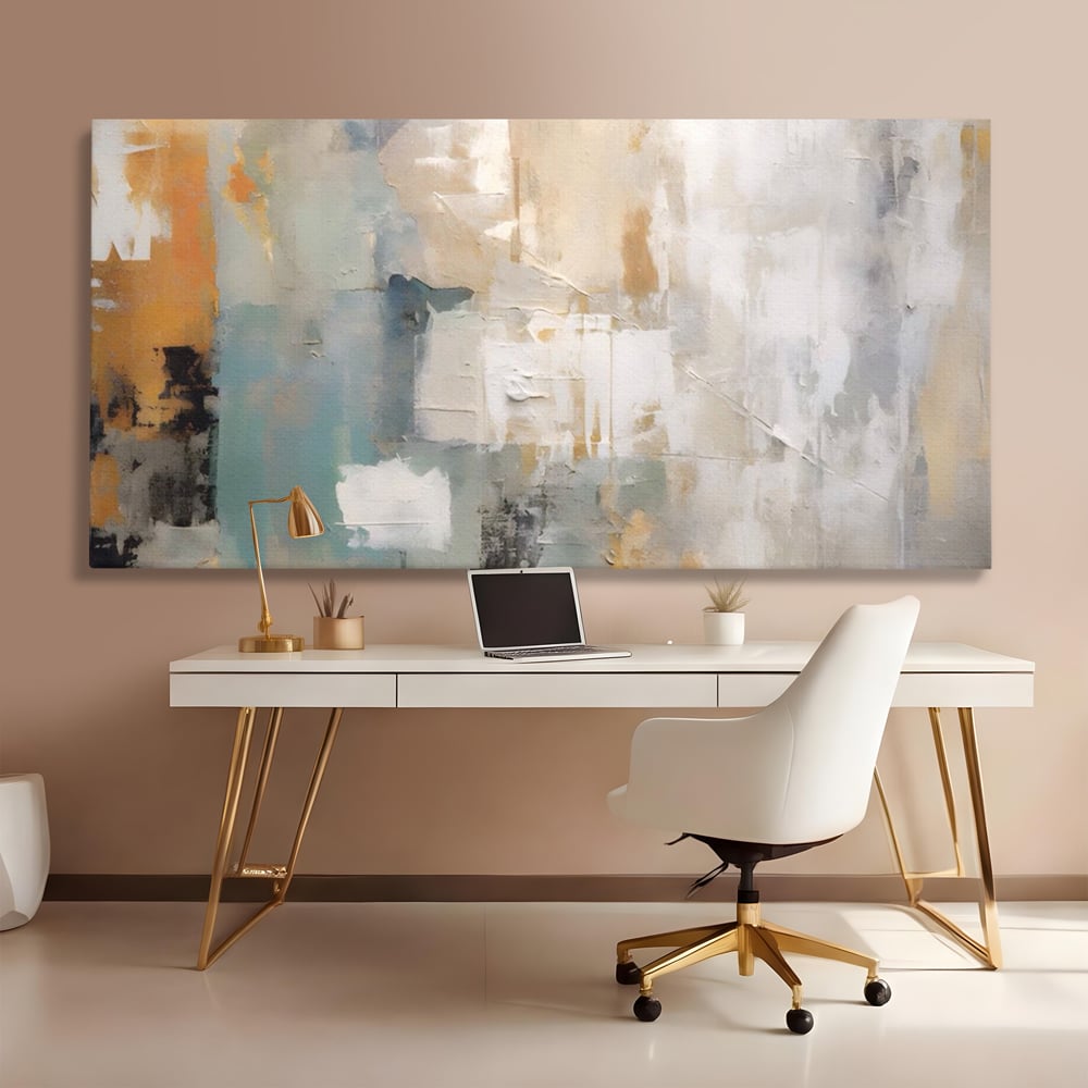 Tablou Canvas Premium LuxCanva® A1588, Color White , Room, Orizontal, Decorativ, Abstract, Living, Culori Vibrante