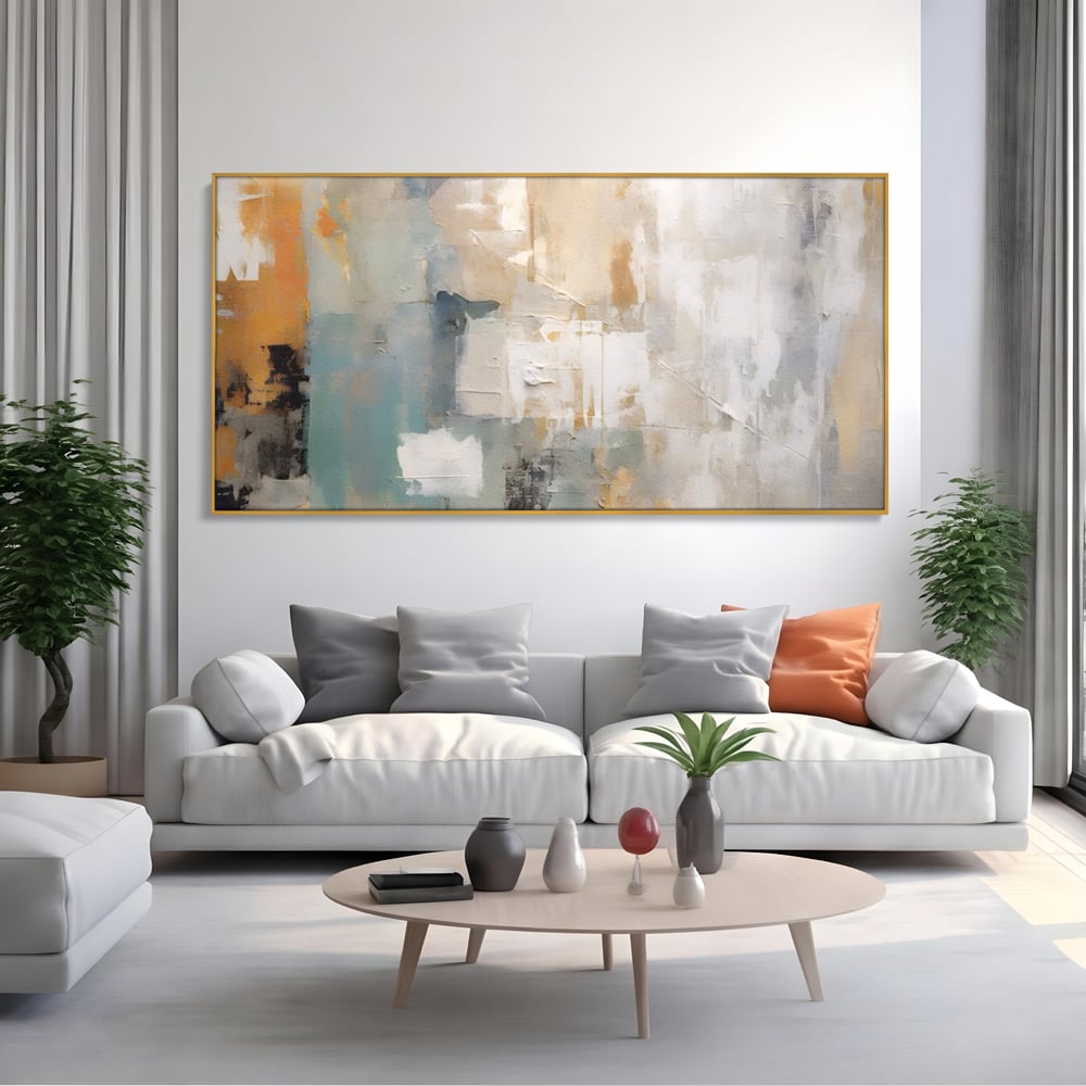 Tablou Canvas Premium LuxCanva® A1588, Color White , Room, Orizontal, Decorativ, Abstract, Living, Culori Vibrante