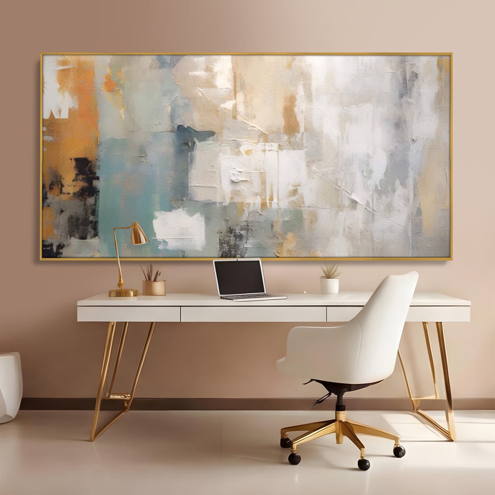 Tablou Canvas Premium LuxCanva® A1588, Color White , Room, Orizontal, Decorativ, Abstract, Living, Culori Vibrante