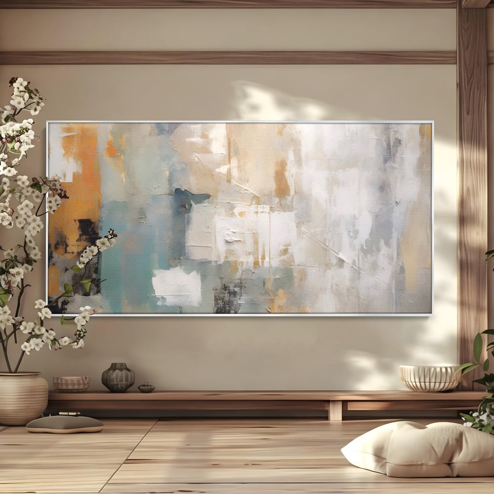Tablou Canvas Premium LuxCanva® A1588, Color White , Room, Orizontal, Decorativ, Abstract, Living, Culori Vibrante
