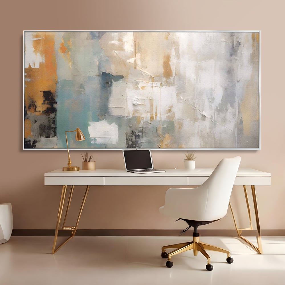 Tablou Canvas Premium LuxCanva® A1588, Color White , Room, Orizontal, Decorativ, Abstract, Living, Culori Vibrante