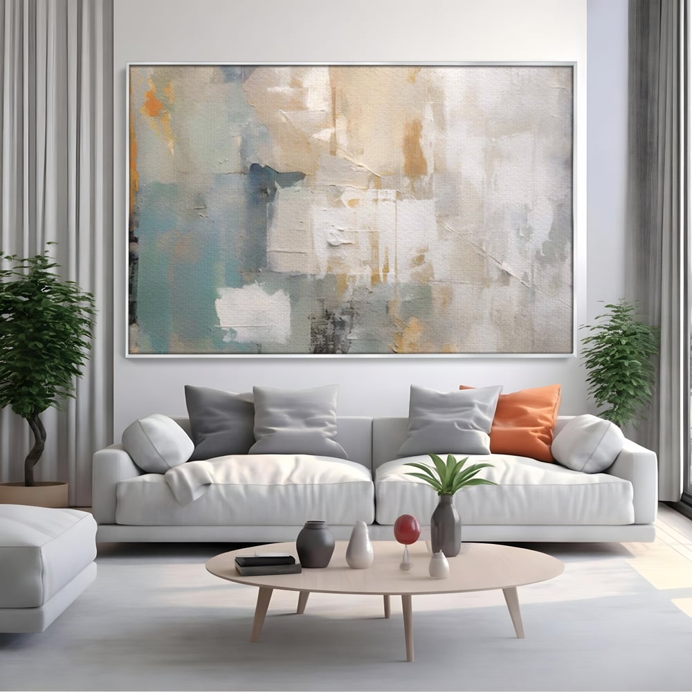 Tablou Canvas Premium LuxCanva® A1588, Color White , Room, Orizontal, Decorativ, Abstract, Living, Culori Vibrante