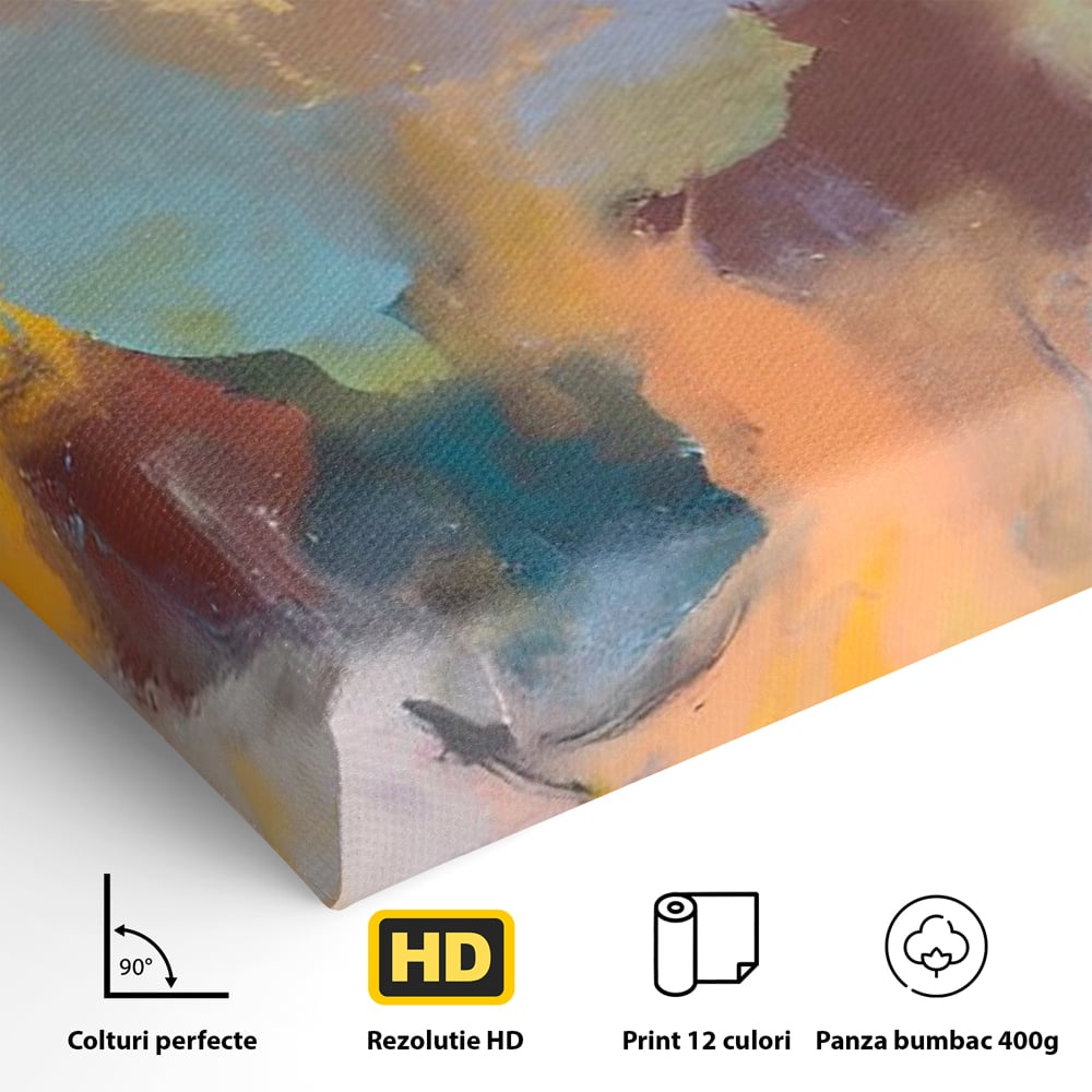 Tablou Canvas Premium LuxCanva® A1589, Pata Colorata , Dormitor, Infuzie De Culoare, Decorativ, Abstract, Living, Culori Vibrante