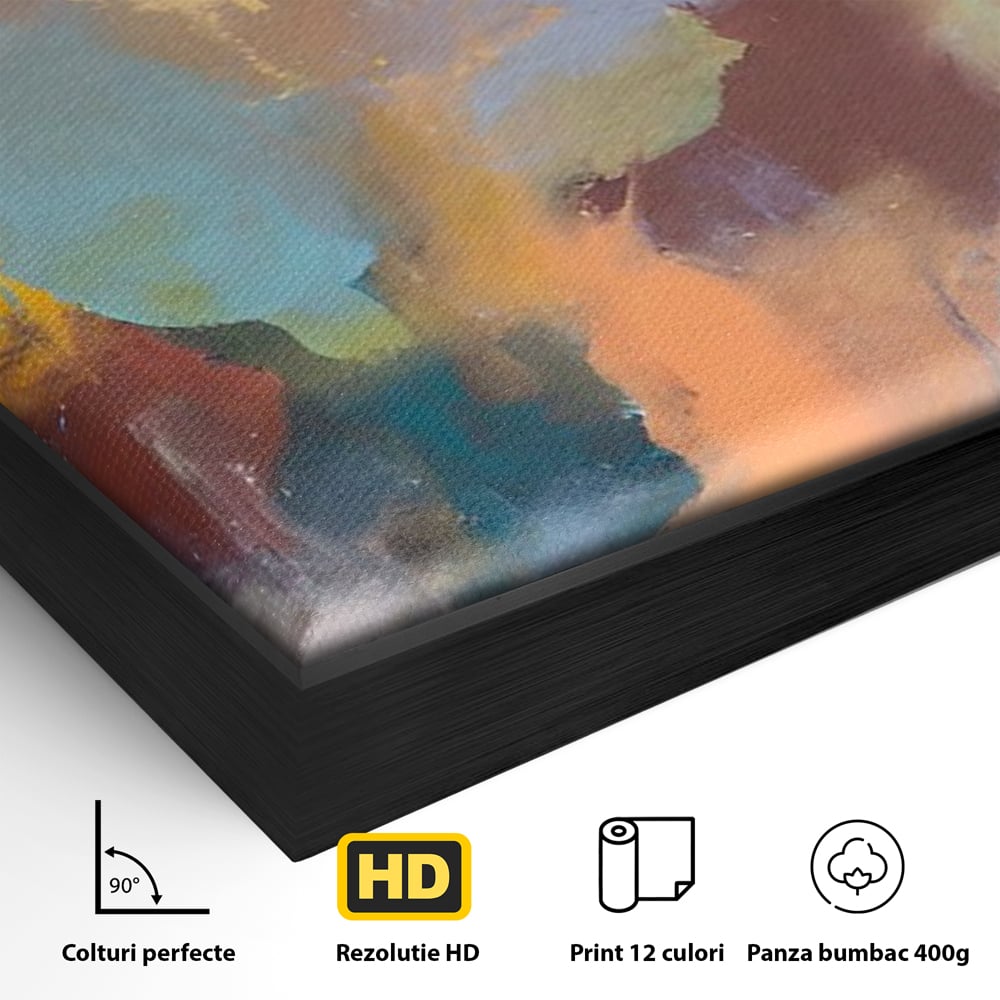 Tablou Canvas Premium LuxCanva® A1589, Pata Colorata , Dormitor, Infuzie De Culoare, Decorativ, Abstract, Living, Culori Vibrante