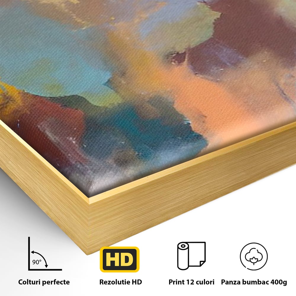 Tablou Canvas Premium LuxCanva® A1589, Pata Colorata , Dormitor, Infuzie De Culoare, Decorativ, Abstract, Living, Culori Vibrante