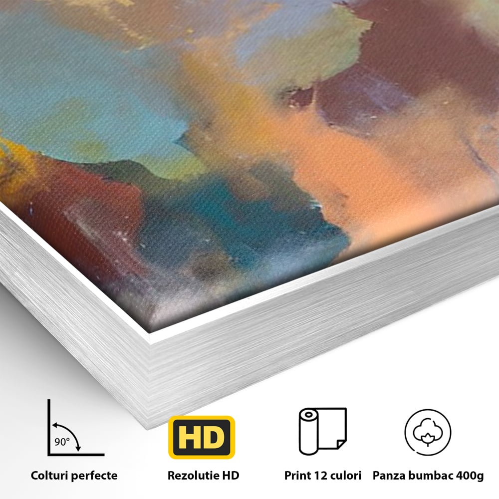 Tablou Canvas Premium LuxCanva® A1589, Pata Colorata , Dormitor, Infuzie De Culoare, Decorativ, Abstract, Living, Culori Vibrante