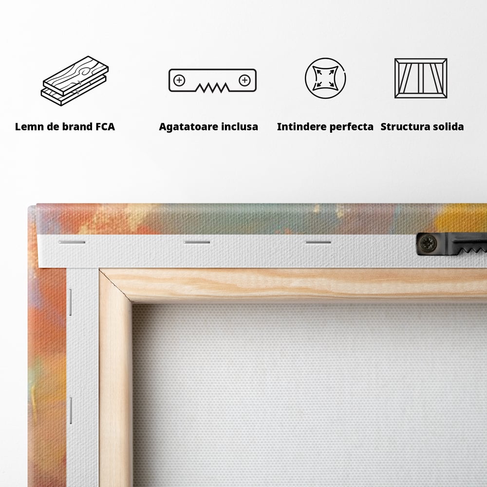 Tablou Canvas Premium LuxCanva® A1589, Pata Colorata , Dormitor, Infuzie De Culoare, Decorativ, Abstract, Living, Culori Vibrante