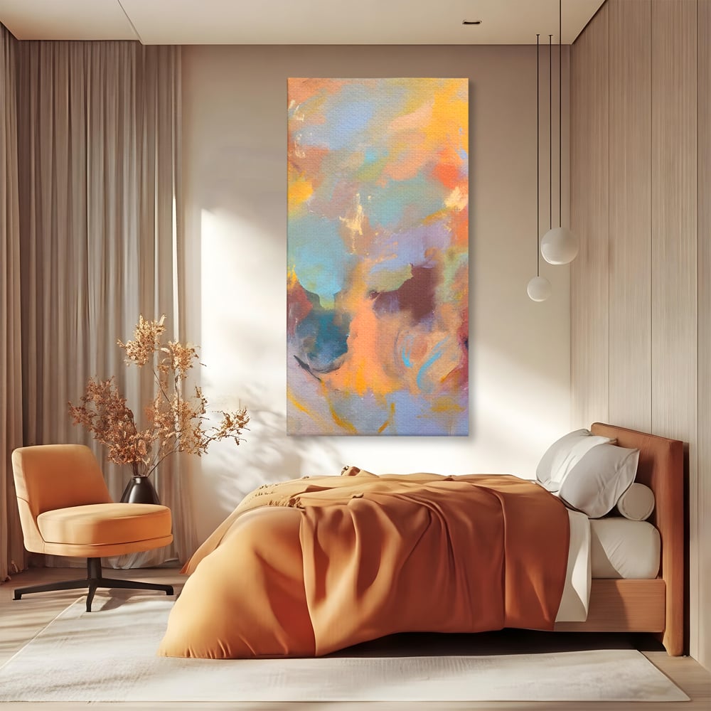 Tablou Canvas Premium LuxCanva® A1589, Pata Colorata , Dormitor, Infuzie De Culoare, Decorativ, Abstract, Living, Culori Vibrante