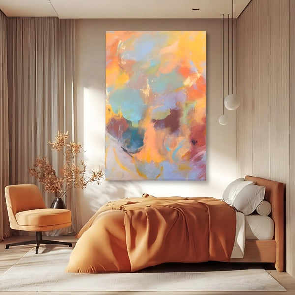 Tablou Canvas Premium LuxCanva® A1589, Pata Colorata , Dormitor, Infuzie De Culoare, Decorativ, Abstract, Living, Culori Vibrante