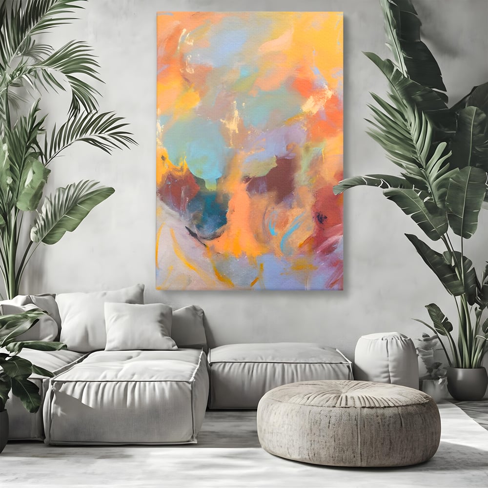 Tablou Canvas Premium LuxCanva® A1589, Pata Colorata , Dormitor, Infuzie De Culoare, Decorativ, Abstract, Living, Culori Vibrante