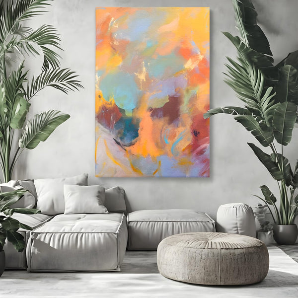 Tablou Canvas Premium LuxCanva® A1589, Pata Colorata , Dormitor, Infuzie De Culoare, Decorativ, Abstract, Living, Culori Vibrante