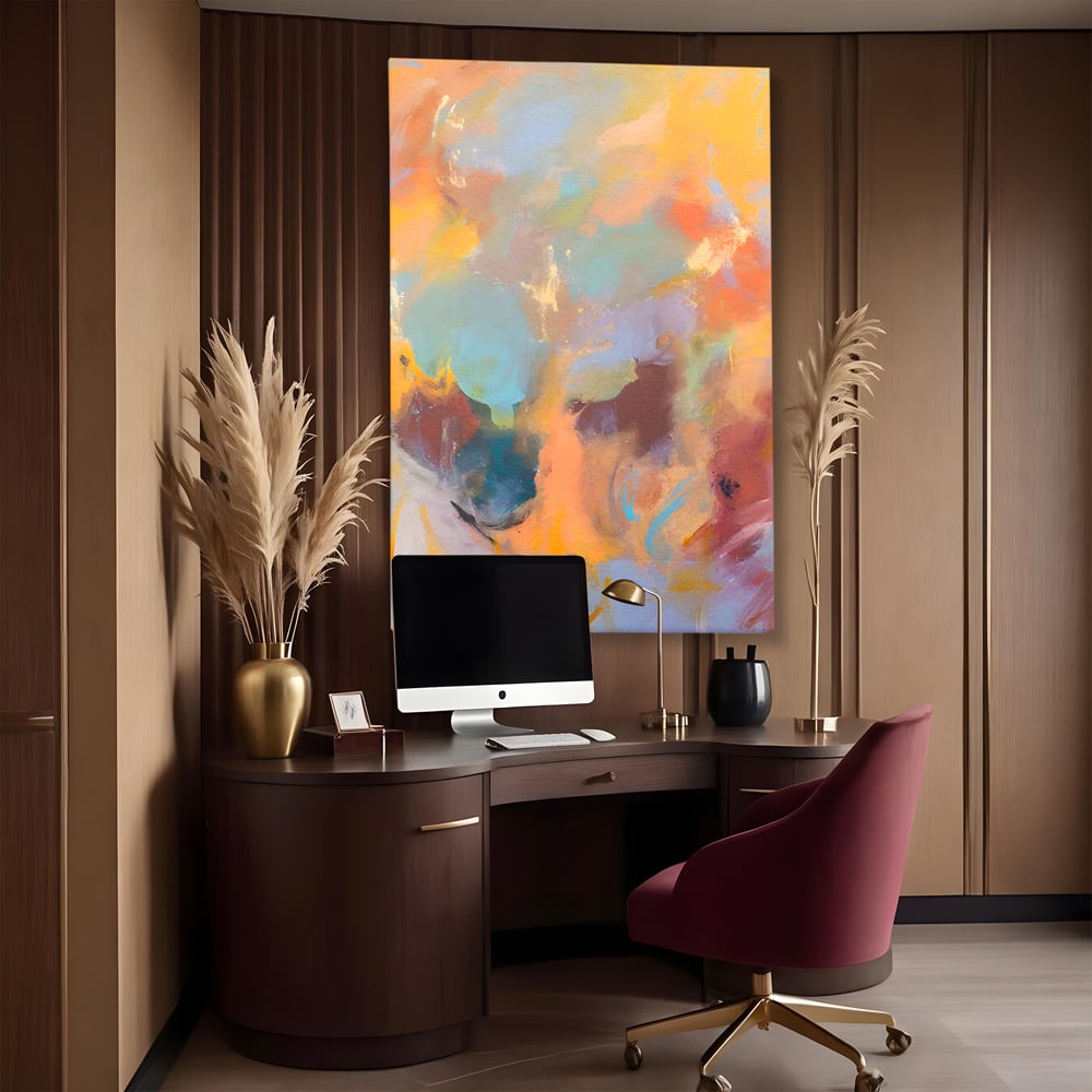 Tablou Canvas Premium LuxCanva® A1589, Pata Colorata , Dormitor, Infuzie De Culoare, Decorativ, Abstract, Living, Culori Vibrante