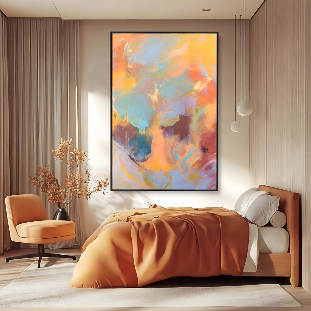 Tablou Canvas Premium LuxCanva® A1589, Pata Colorata , Dormitor, Infuzie De Culoare, Decorativ, Abstract, Living, Culori Vibrante
