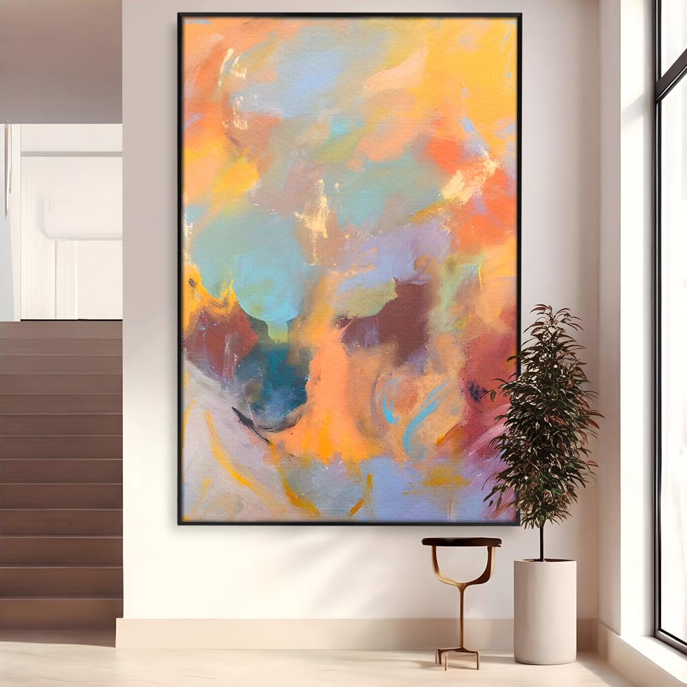 Tablou Canvas Premium LuxCanva® A1589, Pata Colorata , Dormitor, Infuzie De Culoare, Decorativ, Abstract, Living, Culori Vibrante