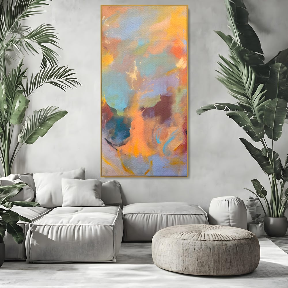 Tablou Canvas Premium LuxCanva® A1589, Pata Colorata , Dormitor, Infuzie De Culoare, Decorativ, Abstract, Living, Culori Vibrante