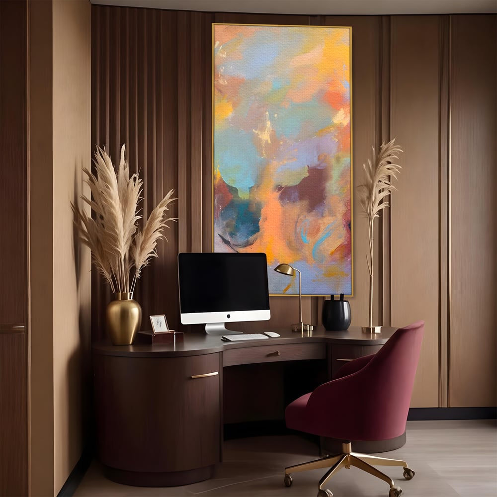 Tablou Canvas Premium LuxCanva® A1589, Pata Colorata , Dormitor, Infuzie De Culoare, Decorativ, Abstract, Living, Culori Vibrante