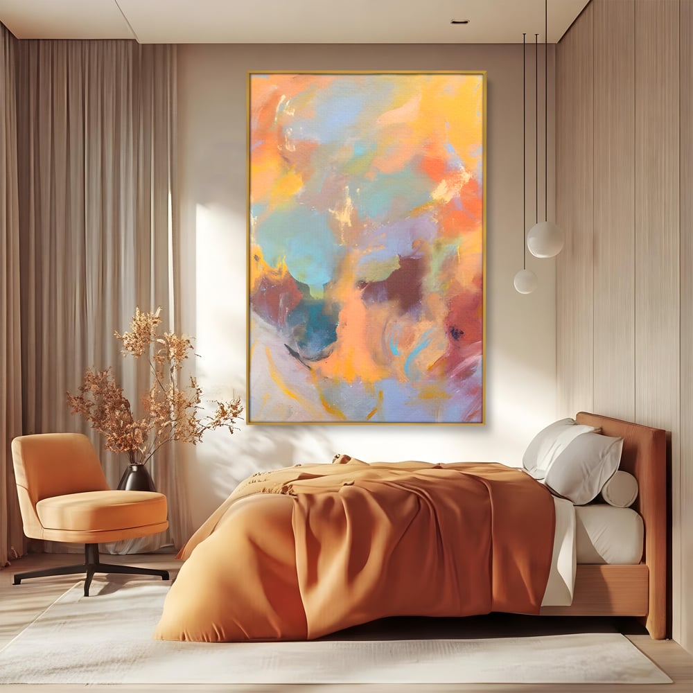 Tablou Canvas Premium LuxCanva® A1589, Pata Colorata , Dormitor, Infuzie De Culoare, Decorativ, Abstract, Living, Culori Vibrante