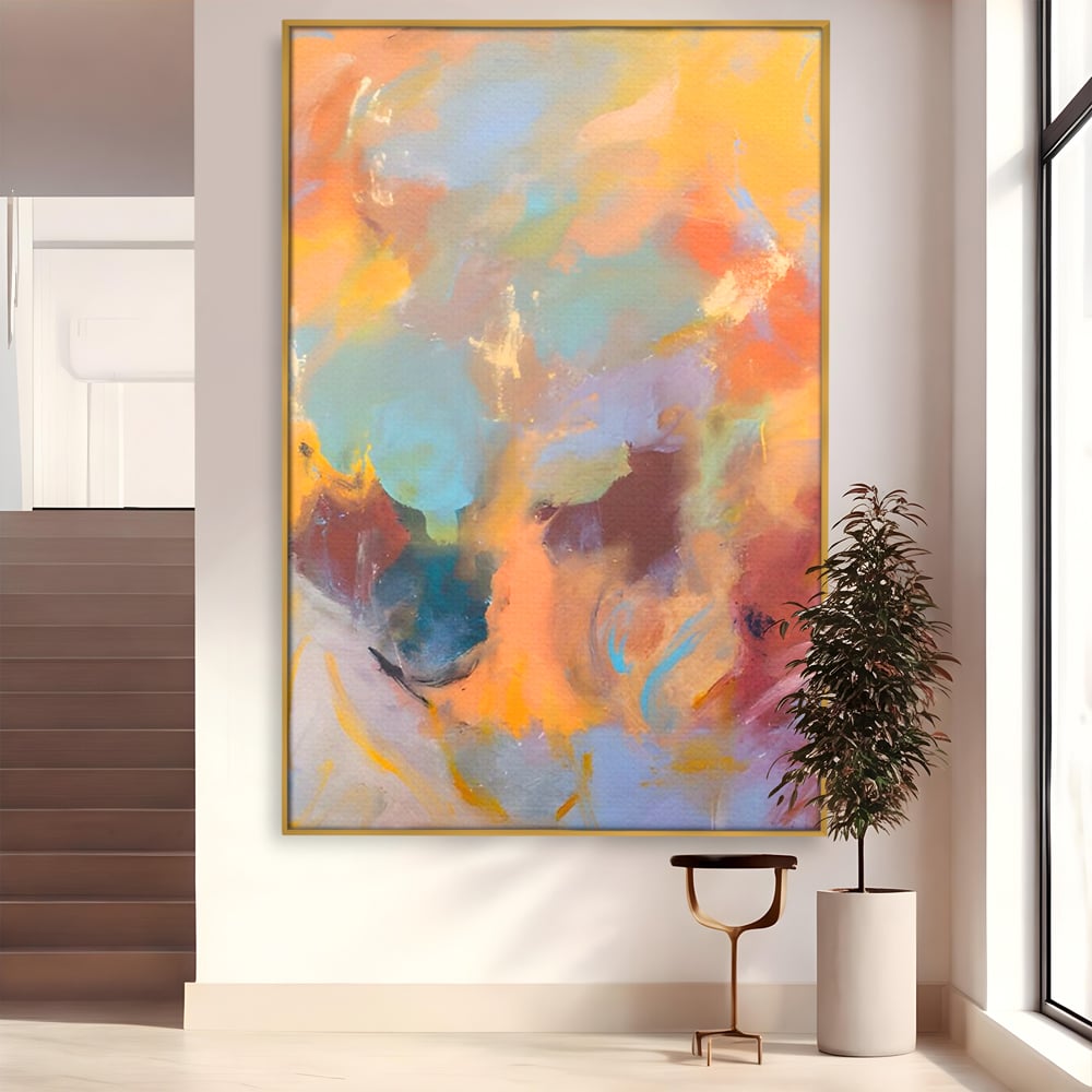 Tablou Canvas Premium LuxCanva® A1589, Pata Colorata , Dormitor, Infuzie De Culoare, Decorativ, Abstract, Living, Culori Vibrante