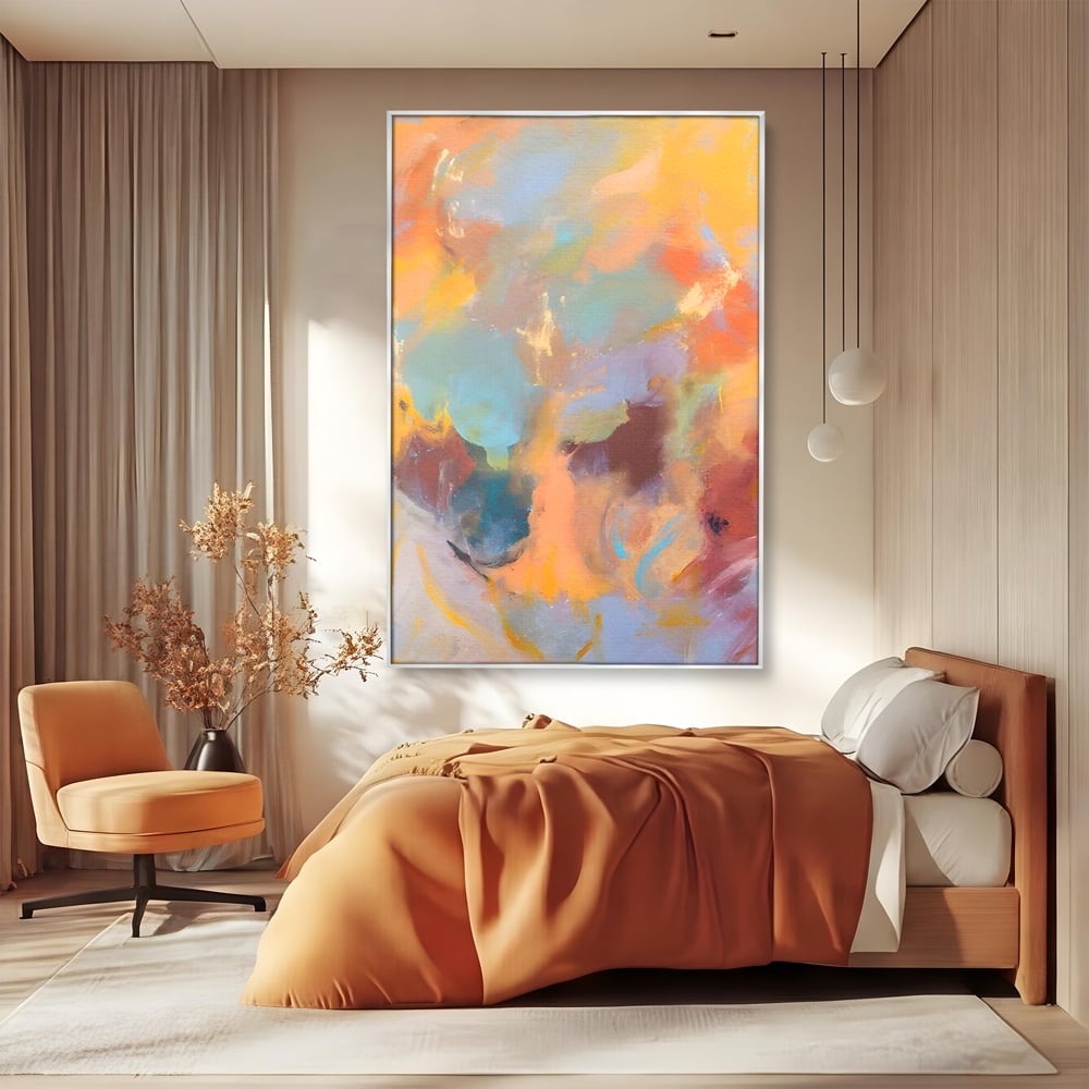 Tablou Canvas Premium LuxCanva® A1589, Pata Colorata , Dormitor, Infuzie De Culoare, Decorativ, Abstract, Living, Culori Vibrante
