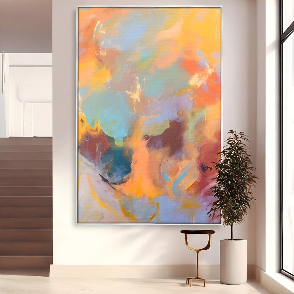 Tablou Canvas Premium LuxCanva® A1589, Pata Colorata , Dormitor, Infuzie De Culoare, Decorativ, Abstract, Living, Culori Vibrante