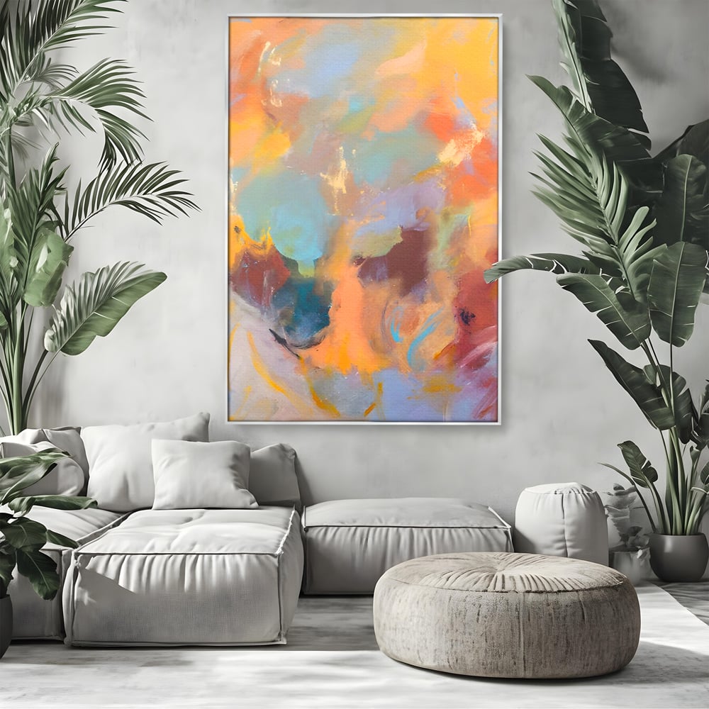 Tablou Canvas Premium LuxCanva® A1589, Pata Colorata , Dormitor, Infuzie De Culoare, Decorativ, Abstract, Living, Culori Vibrante