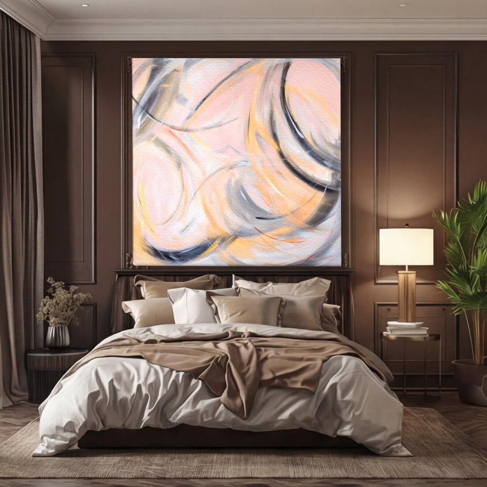 Tablou Canvas Premium LuxCanva® A1590, Exprimare Libera , Dormitor, Cercuri De Culoare, Decorativ, Abstract, Living, Culori Vibrante