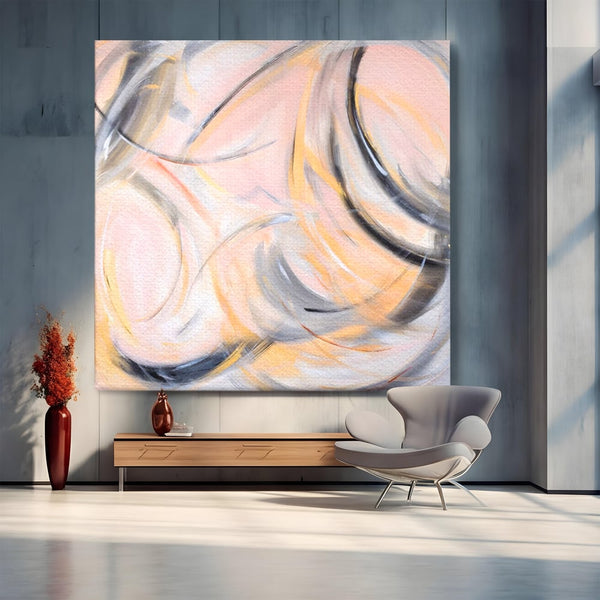 Tablou Canvas Premium LuxCanva® A1590, Exprimare Libera , Dormitor, Cercuri De Culoare, Decorativ, Abstract, Living, Culori Vibrante