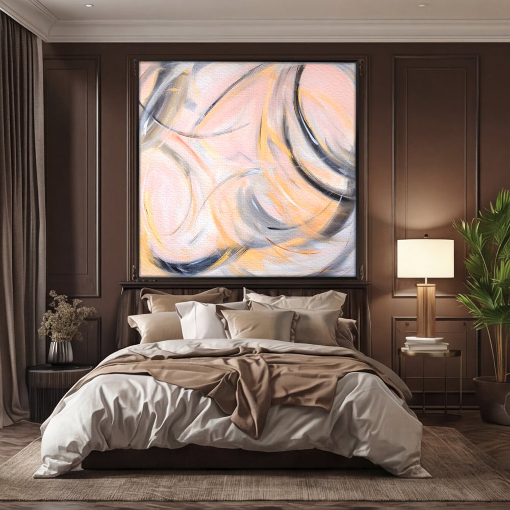 Tablou Canvas Premium LuxCanva® A1590, Exprimare Libera , Dormitor, Cercuri De Culoare, Decorativ, Abstract, Living, Culori Vibrante